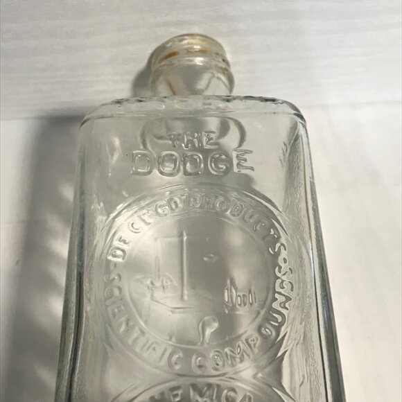 Vtg Dodge Chemical Co Embalming Glass Bottle Clear Embossed Measurements Canada - Picture 16 of 16